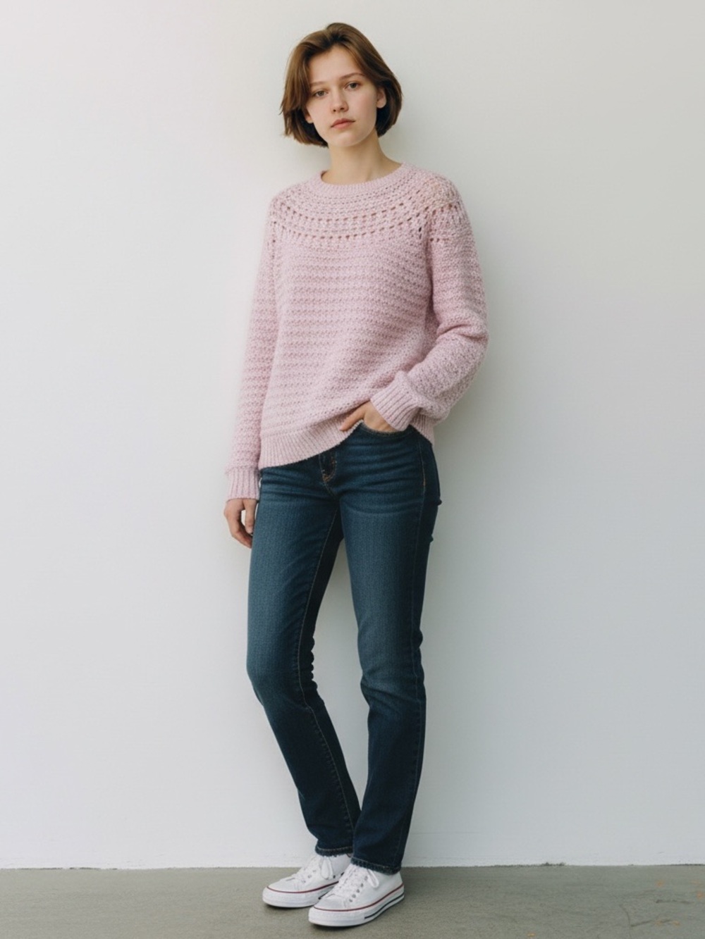 Vintage Lauren Ralph Lauren Light Pink Knit Sweater alpaca blend medium women’s